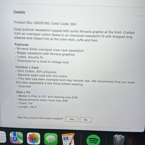 UO Nirvana Smile Oversized Crew Neck Sweathirt - Picture 12 of 14